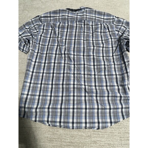 Puritan Shirt Men’s Extra Large Button Down Short Sleeve Blue Plaid - Picture 9 of 10